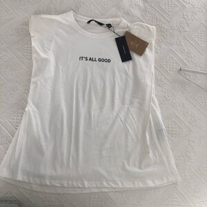 Vero Moda White Short Sleeve Tee with 'It's All Good' Print
